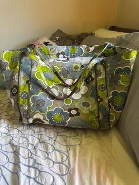 Thirty-One Gifts Floral Canvas Utility Tote Bag